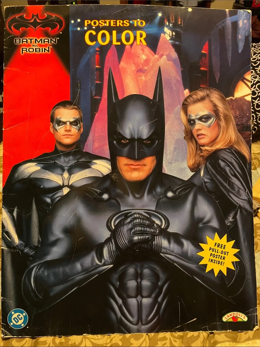 Vintage Batman & Robin posters to color book dc comics George Clooney dc comics